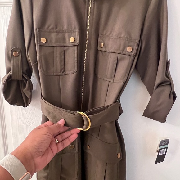 Sharagano Olive dress - Picture 2 of 4